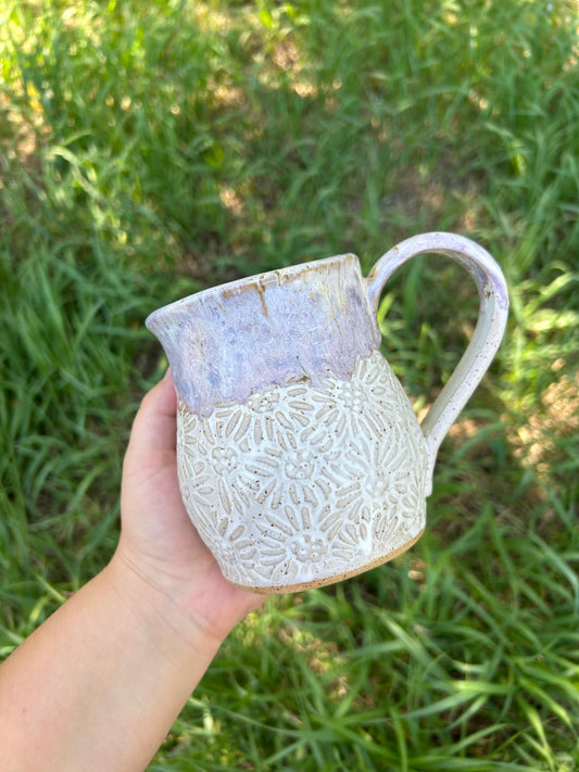 Lavender heart mug