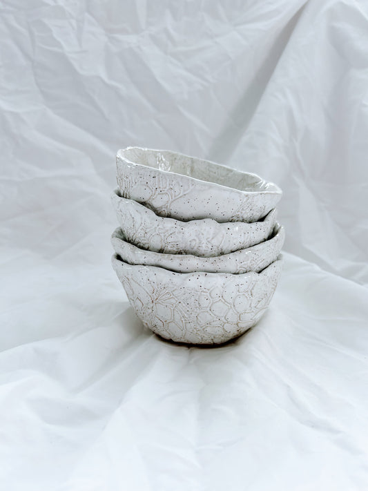 Lace dessert bowl set | White