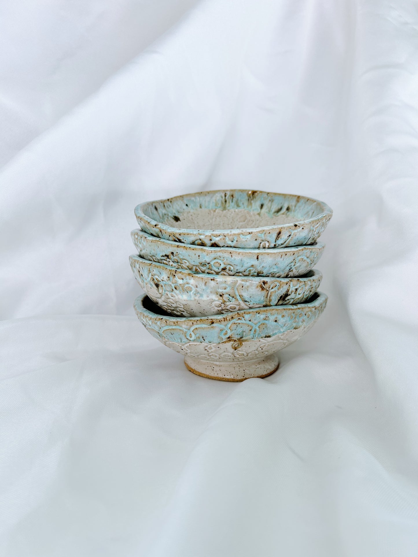 Footed dessert bowl set | Quail egg
