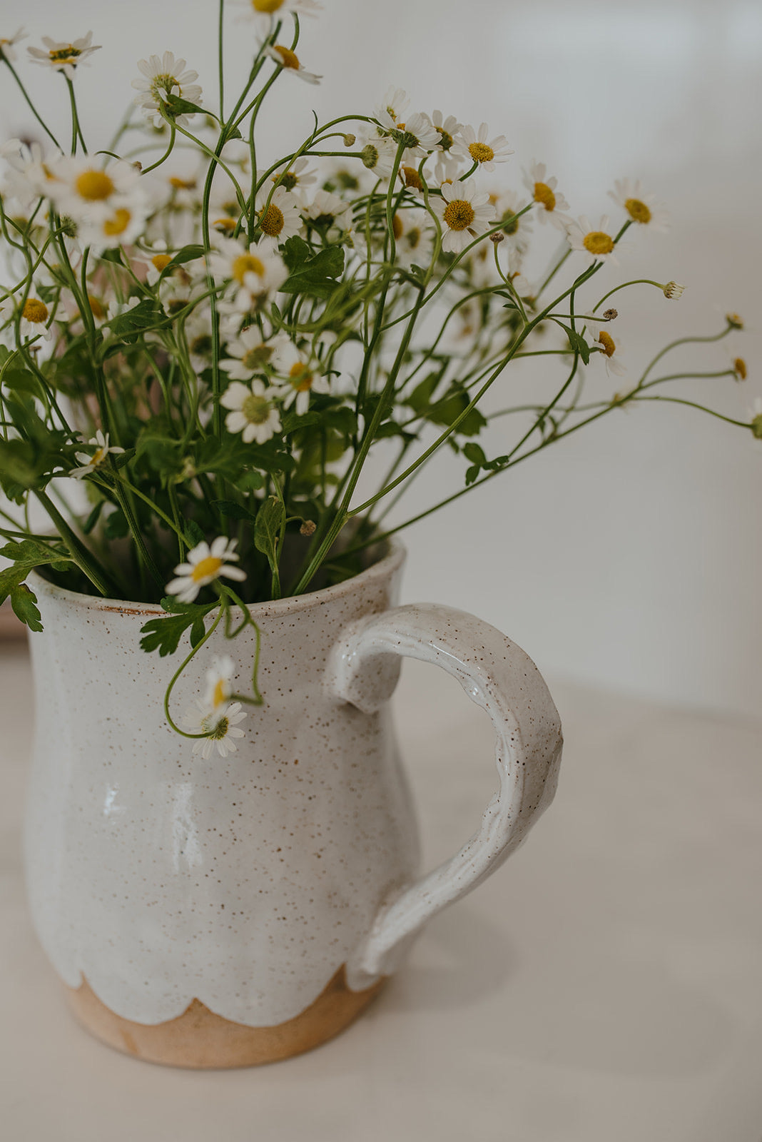 Scalloped water pitcher