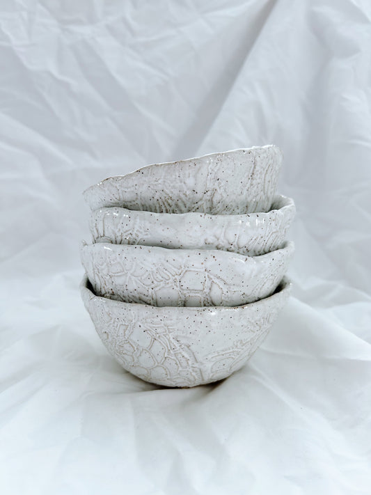 Lace dessert bowl set | White