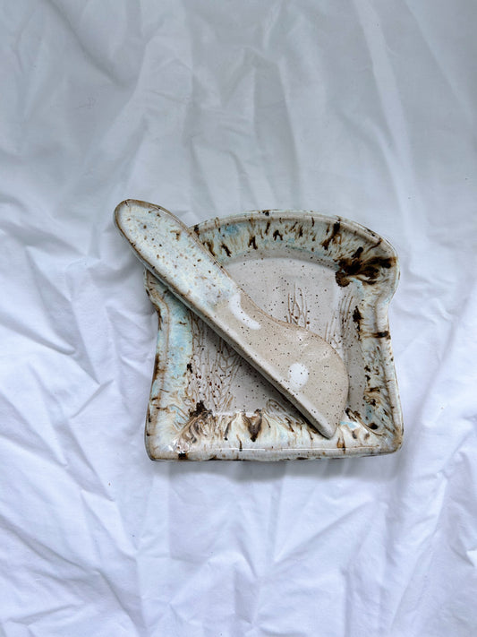 Wheat Toast plate | Quail egg