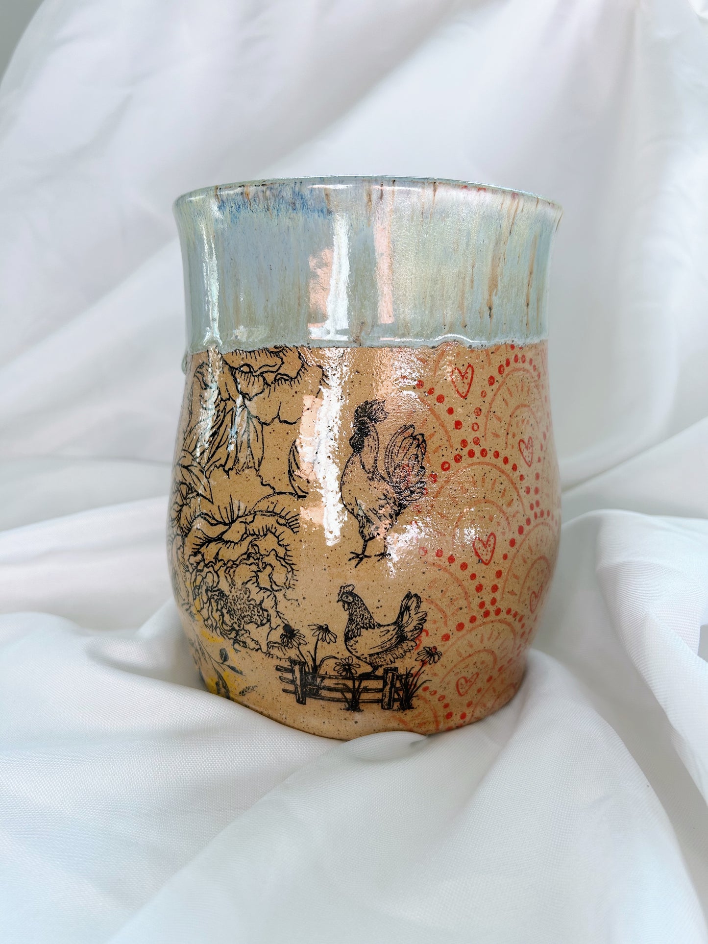 Patchwork utensil holder | pebble brook