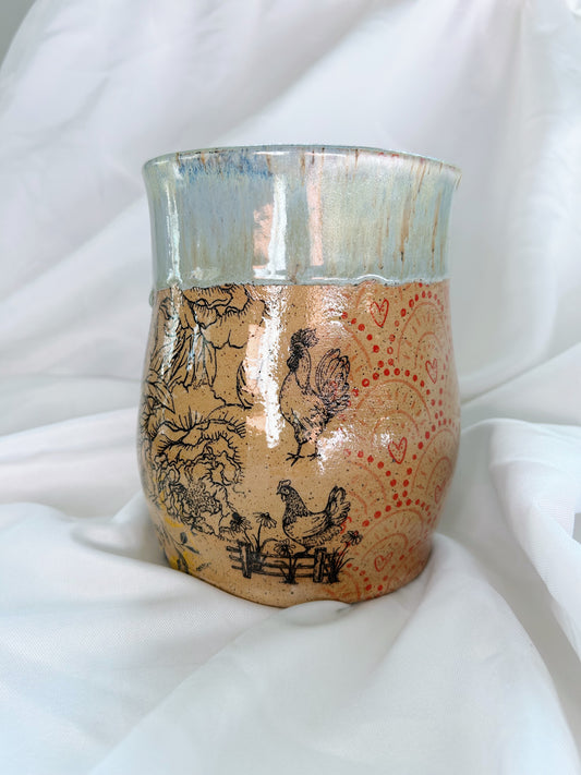 Patchwork utensil holder | pebble brook