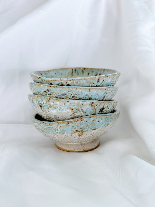 Footed dessert bowl set | Quail egg