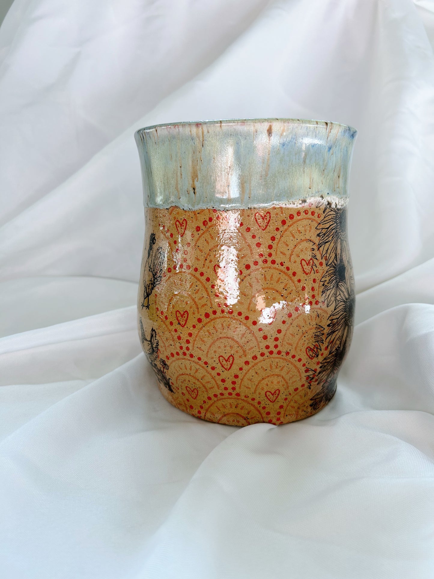 Patchwork utensil holder | pebble brook