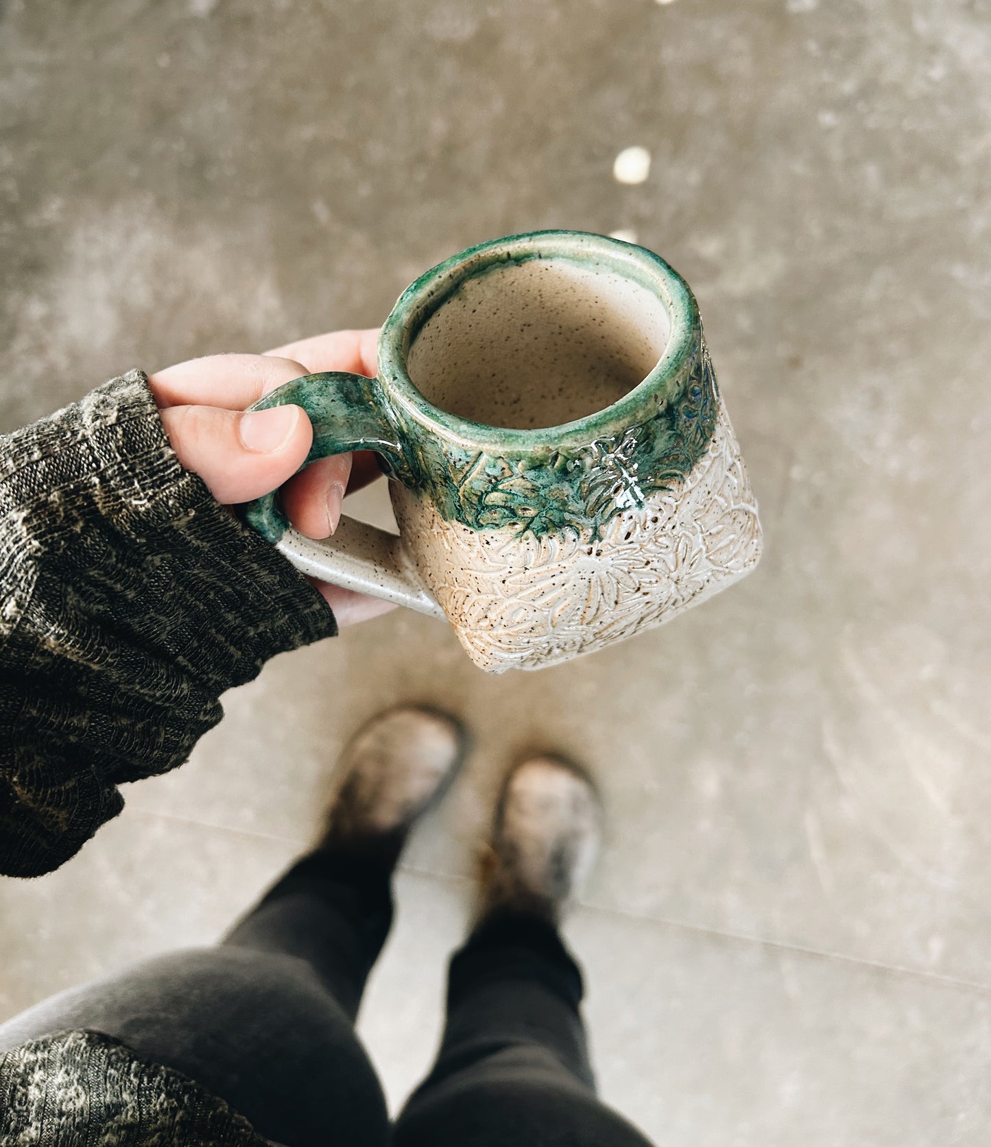 small “box” mug | monstera
