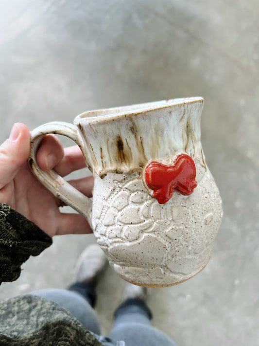 Medium mug with red bow | Elise