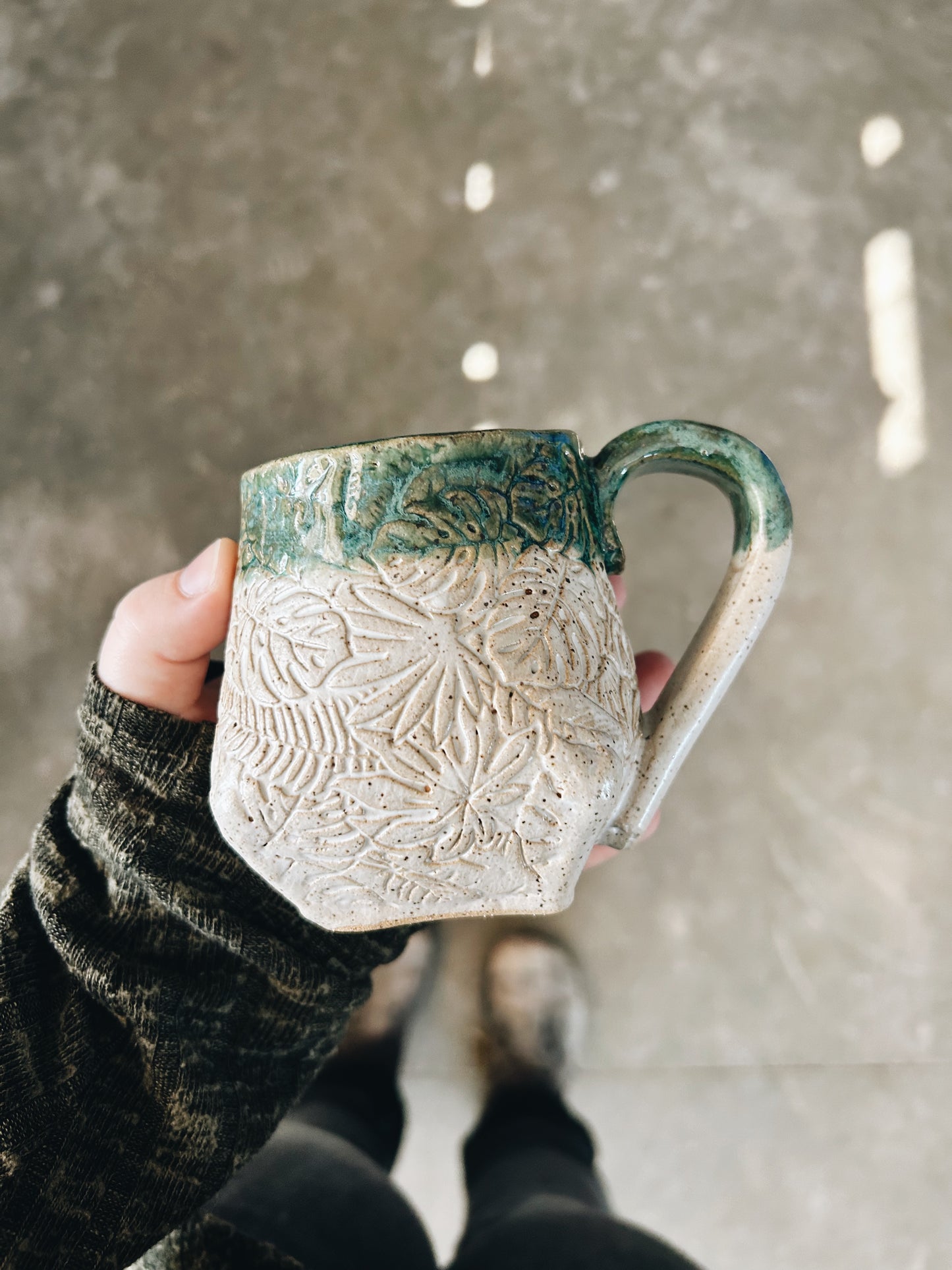 small “box” mug | monstera