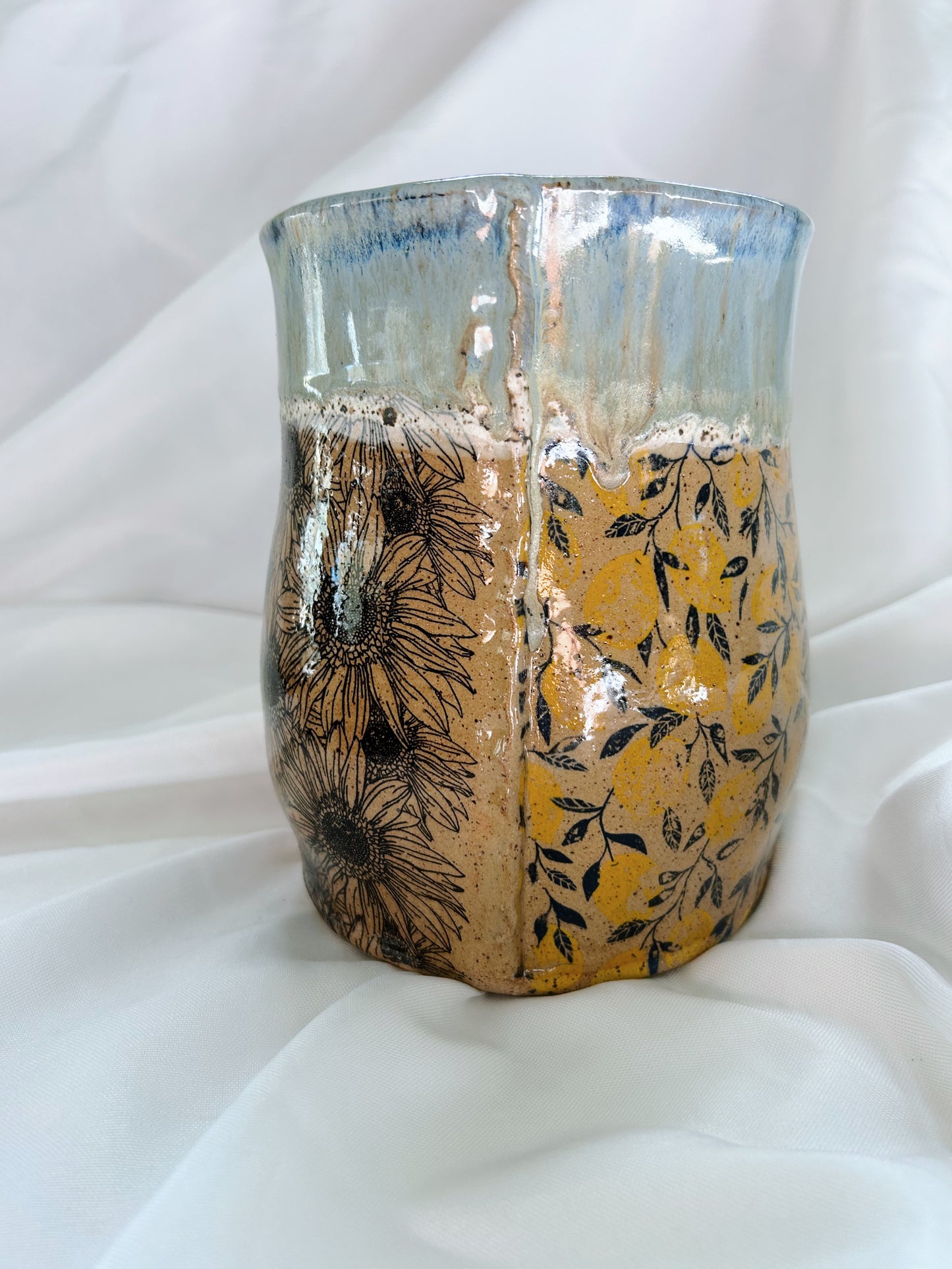 Patchwork utensil holder | pebble brook