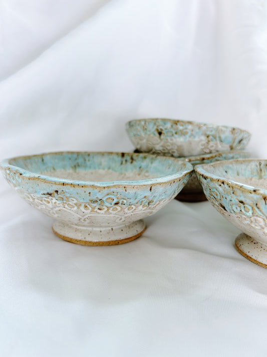 Footed dessert bowl set | Quail egg