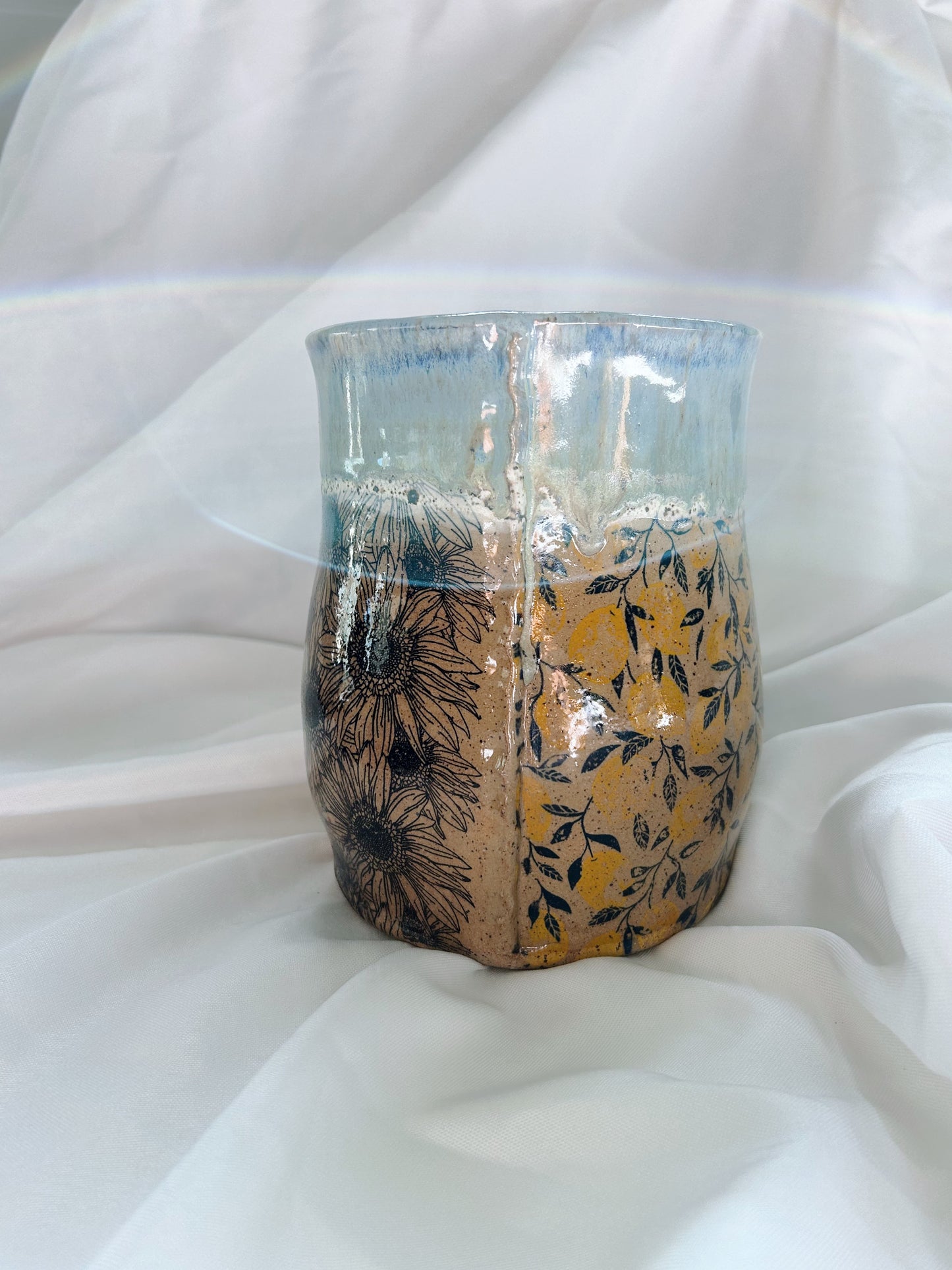 Patchwork utensil holder | pebble brook