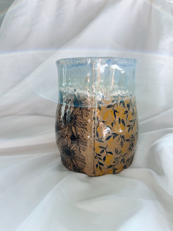 Patchwork utensil holder | pebble brook