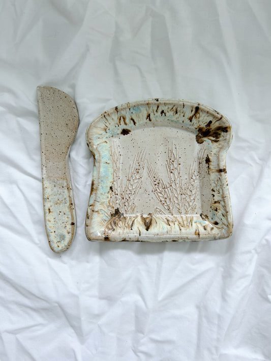 Wheat Toast plate | Quail egg