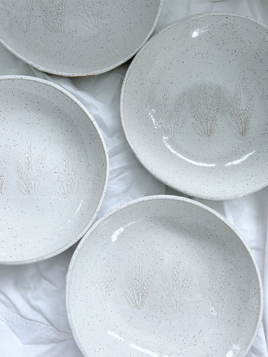 Wheat pasta bowl set | White