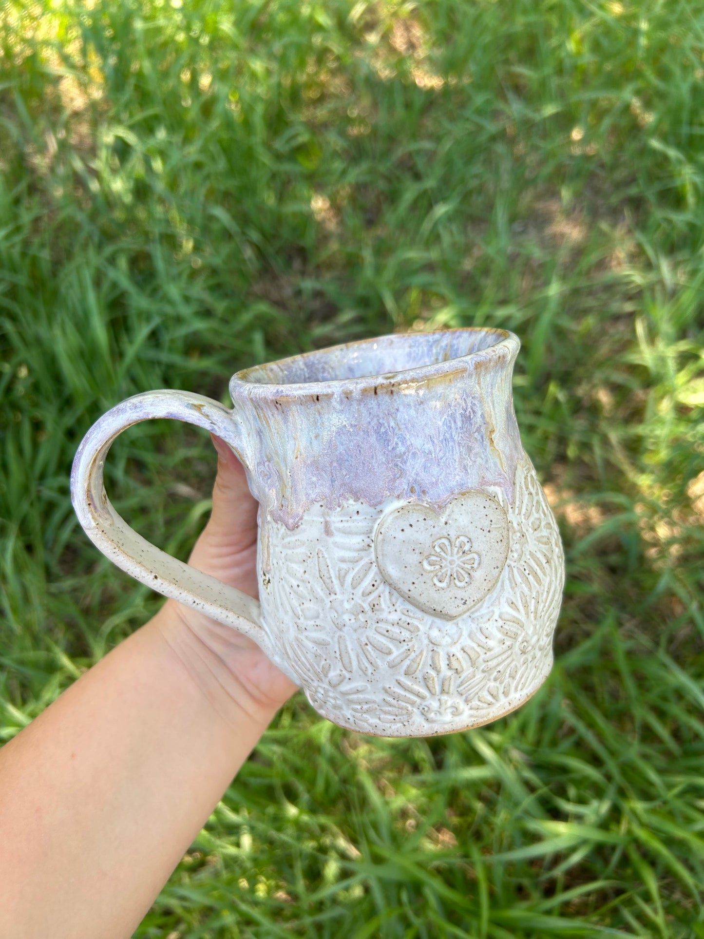 Lavender heart mug