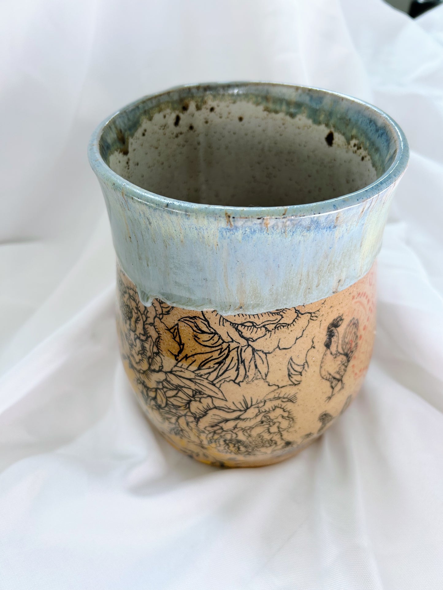 Patchwork utensil holder | pebble brook