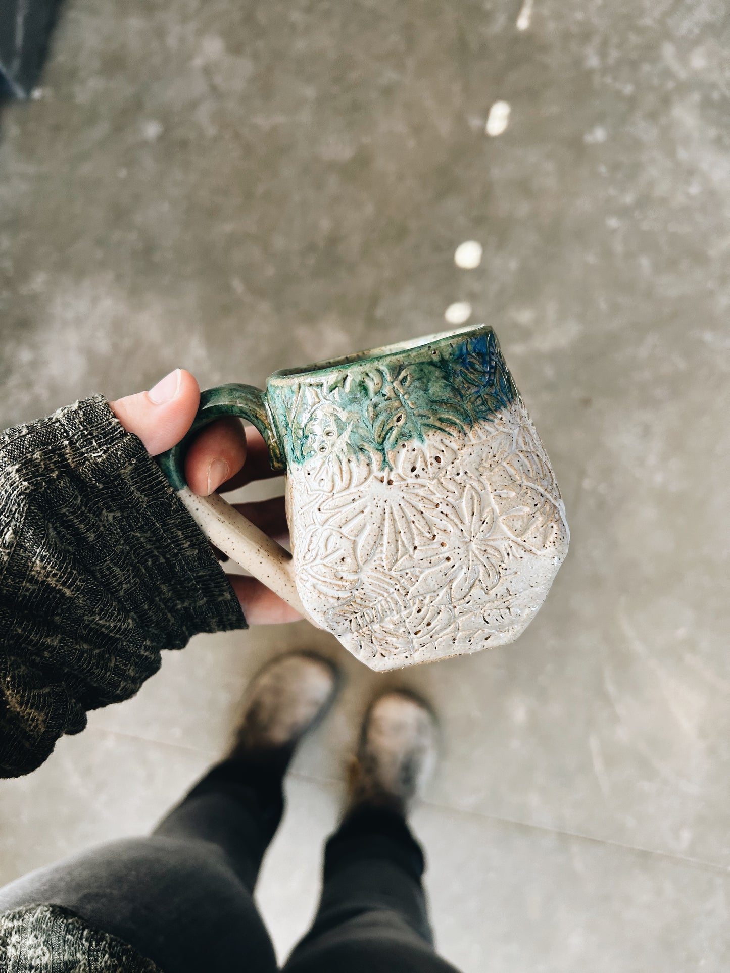 small “box” mug | monstera